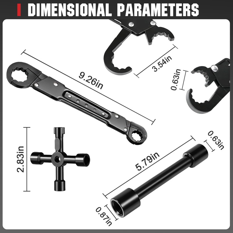 CRAFTZONE Plumbing Tools Angle Stop Wrench Kit, 3 PCS Plumbers