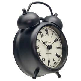 NEXTIME Table Amsterdam Small Table Clock, Alarm Clock, Stylish, Quiet, Bell, European Table Clock, Bedroom, Compact, Small, Cool