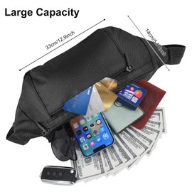 Bumbag Waist Fanny Pack for Men Women Waterproof Waist Bag with Multiple Pockets Adjustable Belt Bag for Biking Running Jogging Traveling Outdoors Workout Cycling Fitness Hiking