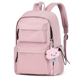 FIORETTO Backpack Womens School Bag Girls Boys, Lightweight Water-Resistant Fits 15.6” Laptop Large Capacity Rucksack with Anti-Theft Pocket, Ideal for School College Commuting Travel Pink