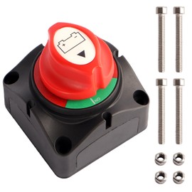 Heavy Duty 12-48V Battery Disconnect Switch - On/Off 2 Positions, 275A Continuous, 455A Intermittent, 1250A Momentary - for Car, Marine, RV, Truck, ATV, UTV