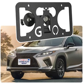 No Drill License Plate Holder Compatible with Lexus RX 350 / RX 450h 2016-2021 Front Grille License Plate Mount Bumper Bracket Holder Car Tag Frame Anti-Theft Adapter Accessories