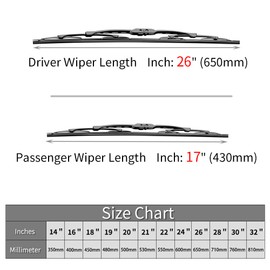 Replacement for Nissan Sentra Windshield Wiper Blades - 26"+17" Front Window Wiper - fit 2007-2012 Vehicles - OTUAYAUTO Factory Aftermarket