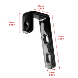 Eforlike 6 PCS 30mm Inside Iron Bunk Bed Ladder Hooks Brackets Micro-Oblique Ladder Hooks with PVC Coated (Balck)