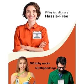 Magnetic Name Tag Holders with Strong Magnets for Securely Attaching ID Badges, Name Tags, and Accessories - 10 Pack | Piffny