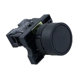 AKDE 22mm 1 NO/1NC Sign Momentary Push Button Switch 600V 10A ZB2-EA31 Red,Green,Yellow,Blue,White and Black (Color : Black 1NO)