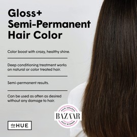 dpHUE Gloss+ Medium Brown Semi-Permanent Hair Color & Conditioner, 6.5 oz - Color Boost with Healthy Shine - Deep Conditioning Treatment - No Peroxide, Ammonia or Mixing - Gluten-Free, Vegan