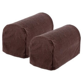 uxcell Stretch Armrest Covers Armchair Anti-Slip for Chairs Sofas Couch Arm Covers Recliner Sofa Dark Brown 2 Pcs