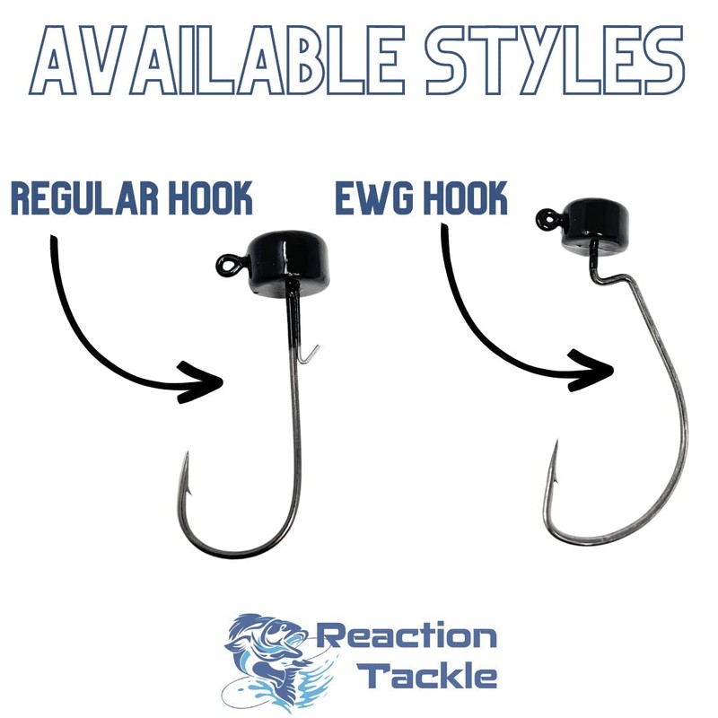 Reaction Tackle Lead Mushroom JigHead 1/16oz - Black - EWG