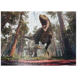 Tyrannosaurus Rex and His Cub - Premium 500 Piece Jigsaw Puzzle for Adults