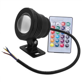Underwater Lamp RGB Light RGB Led Underwater Light Waterproof Multi Color Outdoor Garden Spotlight Ac Dc 12V (Black) (Black Plastic clad Aluminum)