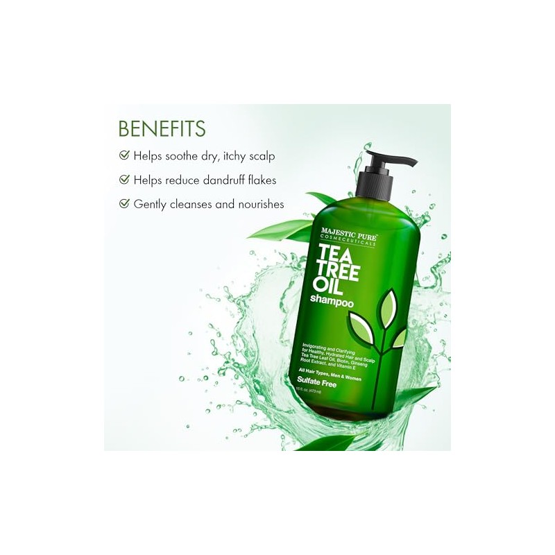 Majestic Pure Tea Tree Oil Hair Shampoo - 16flOz
