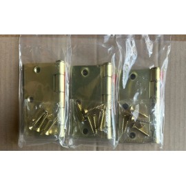 Everbilt 3 Everbilt Door Hinges 3.5 Inch Square Corner Satin Brass Finish 237009
