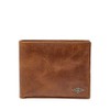 Fossil Men's Bifold Passcase Wallet, brown passport case
