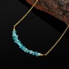 TGH Natural Blue Apatite Chips Bar Necklace, Energy Healing Crystals,