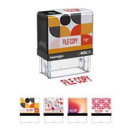 Fastnotes File Copy Self-Inking Rubber Stamp by COLOP - Great for Office Documents, Notary, Warehouse, Accounting Paperwork, Business, and Legal Documentation - Red Ink (File Copy- Red)