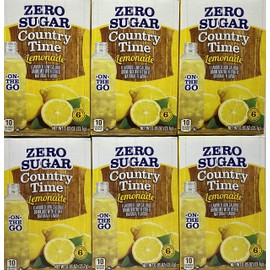 Country Time Limonada y limonada rosa sin azúcar en movimiento. Paquete de 6 paquetes de polvo (paquete de 6) sin gluten