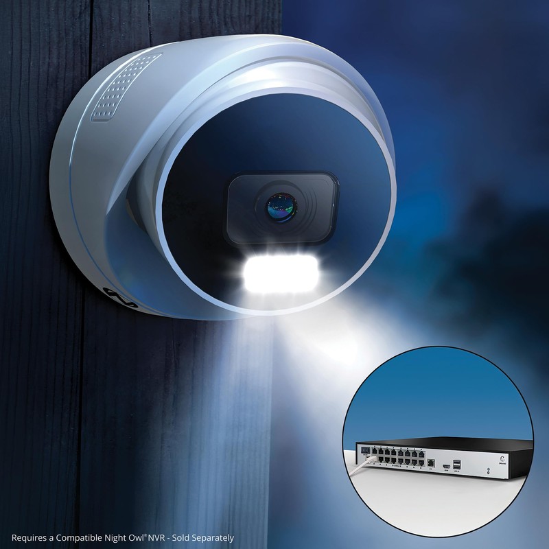 Night Owl Wired IP 4MP Deterrence Dome Camera with 2-Way