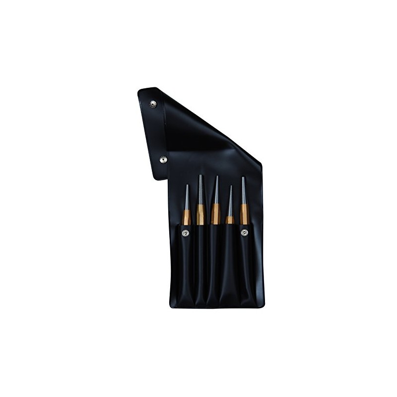 Bahco 3733S/5 Pin Punches Set Conical in Plastic Wallet, Silver/Gold/Black,