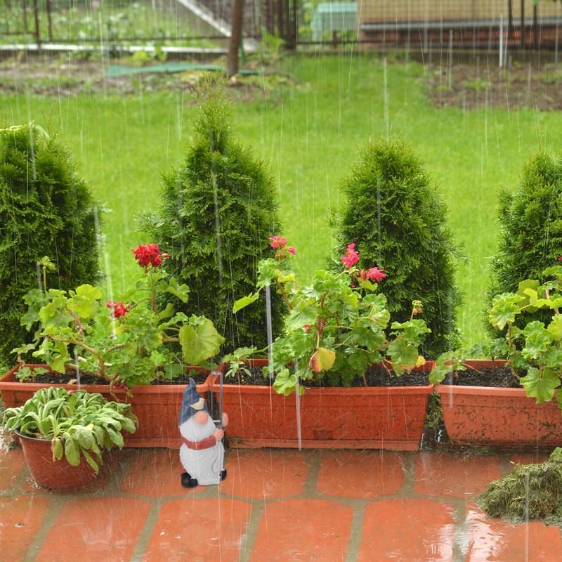 Relaxdays Gnome Rain Gauge Weather-Resistant Analogue Rain Indicator 18 x