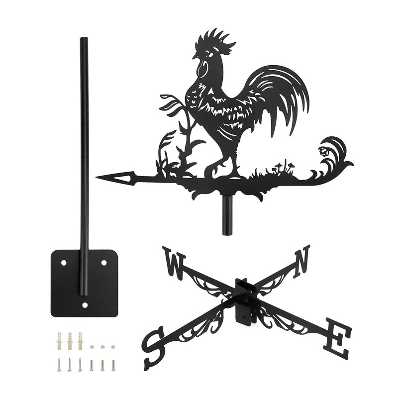 QWORK® Weather Vane Retro Metal Wind Direction Indicator for Garden