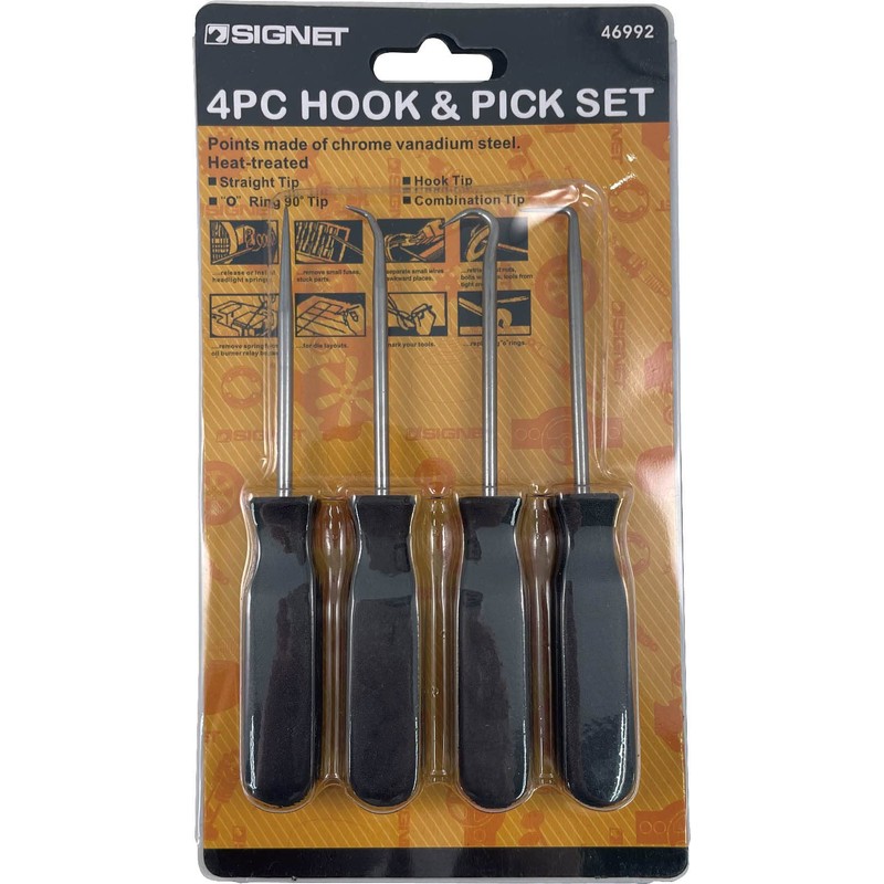 SIGNET 46992 4-Piece Pick Tool Set, Black