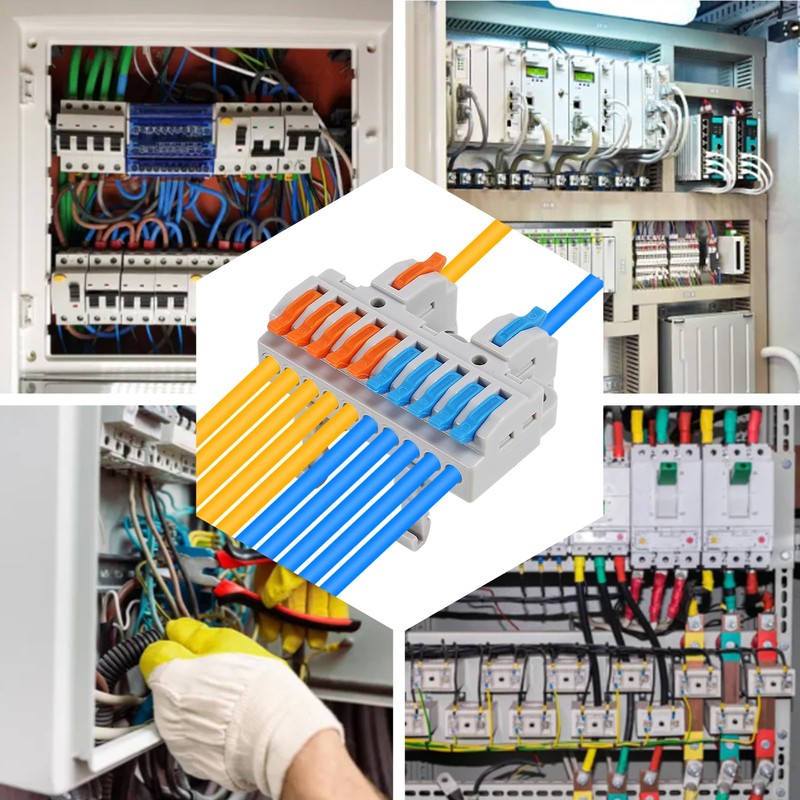 AITRIP 10pcs DIN Rail Terminal Blocks, DIY Splicing Wire Connectors