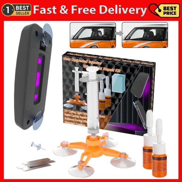 Brennenstuhl Windshield Repair Kit for Chips and Cracks, Rock Chip