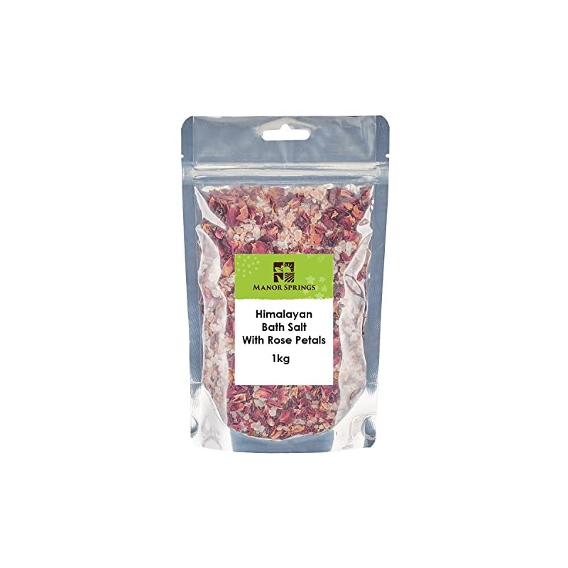 Himalayan Bath Salt with Rose Petals 1kg by Manor Springs