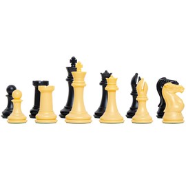 The House of Staunton - Fischer Plastic Chess Set - Pieces Only - 4.0" King (Black & Natural)