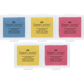 Faber-Castell - Art Eraser Eraser (Random Colour in Yellow, Red or Blue | Pack of 5)