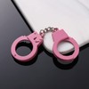 POYAMUSE Mini Handcuffs Metal Keychain Creative Handcuff Keyring-pink