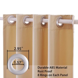 Comlax Outdoor Curtains Weatherproof with Eyelets, 132 x 215 cm, Beige, Opaque, Waterproof Outdoor Curtain, Balcony Gazebo, Protection for Porch, Pergola, Pack of 1