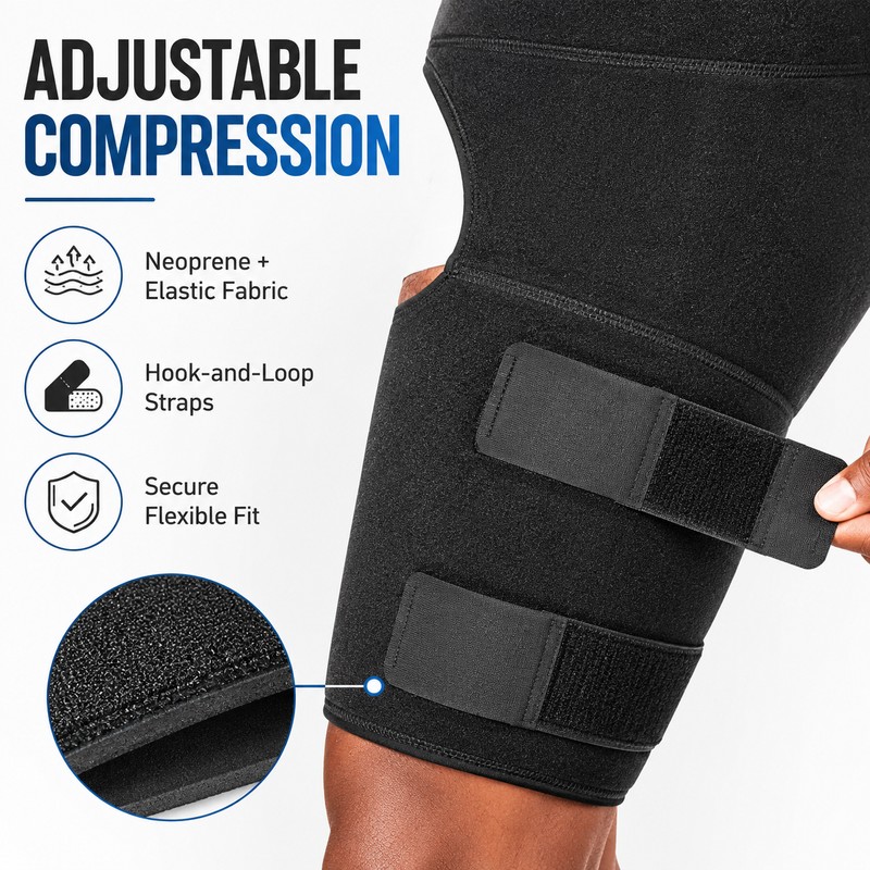 Adjustable Hip and Groin Support Wrap for Activity – Neoprene