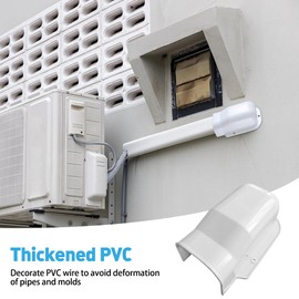 BNGXR Wall Connector, Duct Air Conditioning Cable Duct Line Cover, Decorative PVC Pipe Cover for Wall Feed-through, Kit for Split and Central Air Conditioning and Heat Pump Line, Wall Connection