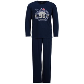 Henry Terre Colorado Men's Pyjamas 2-Piece Set 96 Long Sleeve Cotton Pyjamas, navy
