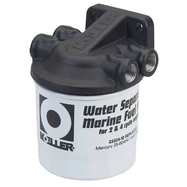 Moeller Water Separating Fuel Filter System (3/8" NPT, Cast Aluminum, Universal/Mercury/Yamaha)