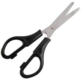 Craft County Ambidextrous Stainless Steel Safety Scissors – Ideal for Crafting, Office Use, Classrooms, and More (Black)