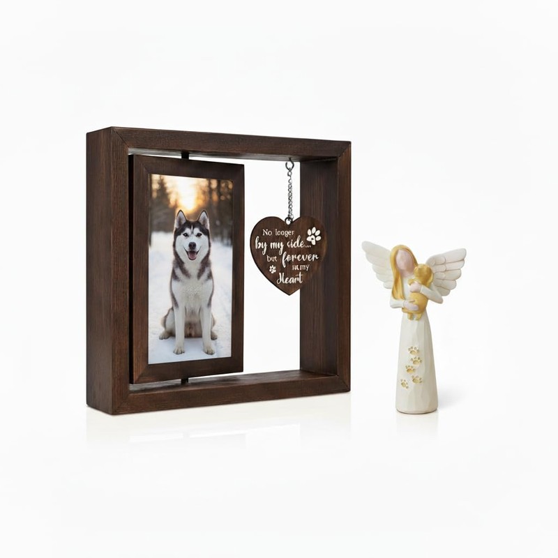 Dog Memorial Picture Frame – 4x6 Rotating Frame, Eco Pet