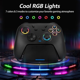 DoJoZone Wireless PC Controller für Windows PC und Switch mit Dual Vibration, Hall Effect Joystick/Trigger Schwarz