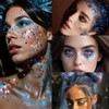 2Pcs White Blue Red Body Glitter Stick | Face Hair