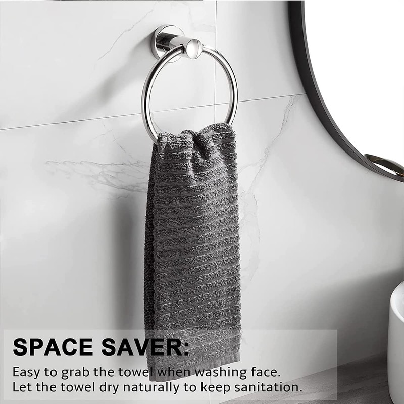 Towel Holder, Stainless Steel Bathroom Towel Ring, Wall Mounted Hanging
