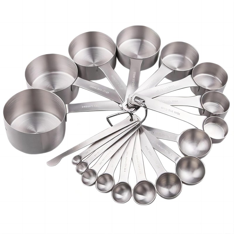 Smithcraft Measuring Cups and Spoons Set, 18/8 Stainless Steel Measuring