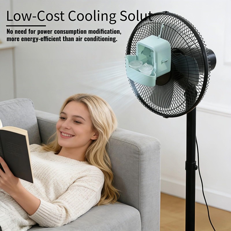 Portable Fan Cooling Attachment - No-Drill Ice Box Fan Cooler