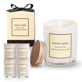 Pack of 4 Lavender Fall Candles, 100g Soy Wax Scented Candle, Long Lasting Non-Toxic Autumn Candle, Cozy Home Decor Candle for Relaxation, Natural Soy Fall Candles for Women