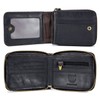BULLCAPTAIN Mens Leather Wallet Zipper RFID Blocking Wallets Coins Purse