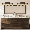 Bathroom Vanity Light Fixtures 4 Lights, Wooden Farmhouse Vanity Lights