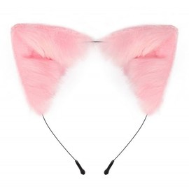 Cat Wolf Fox Ears Headband for Women, Plush Halloween Hair Accessory