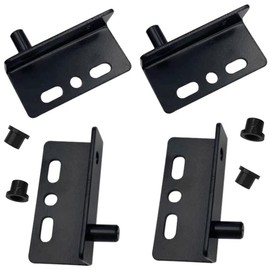 4 Pcs Door Pivot Hinges with Bushing,Black Right Angle Pivot Hinge Hardware Accessories with Screws and Plastic Caps