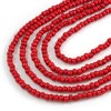Avalaya Red Multistrand Layered Wood Bead with Cotton Cord Necklace